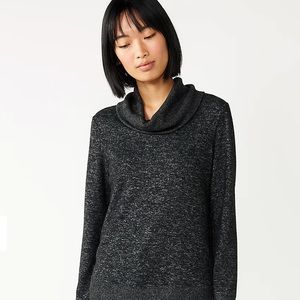 Brand NWT Midnight Grey Nine West Long Sleeve Loose Fit Cowl Neck Sweater 🧶